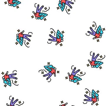 Space people value vector seamless pattern Stock Illustration