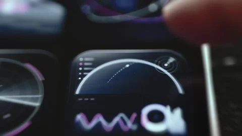 Space Performance Gauges and Waveform Analytics Stock Footage 340555650
