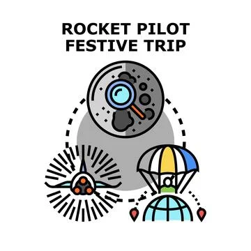 Space pilot festive trip adventure concept Stock Illustration