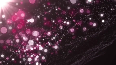 Space pink background with particles. Space purple dust with stars on black b Vídeo Stock 82438245