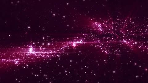 Space pink background with particles. Space purple dust with stars on black b Video stock 82446364