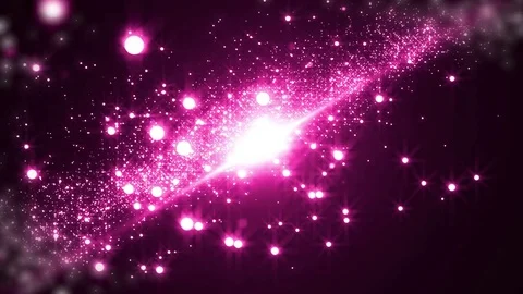Space pink background with particles. Space purple dust with stars on black b Stock Footage 82449092