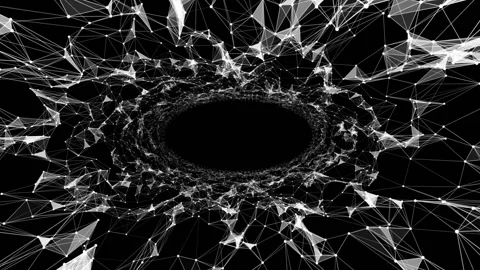 Space pipe. The points, lines and triangles connected together are drawn to the Stock Footage 87529620