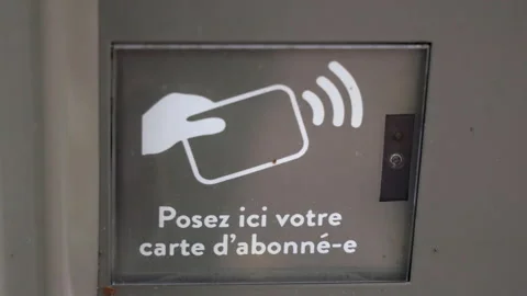 Space to place your subscriber pass on a Vélib rental station in Issy, France Stock Footage 221486140