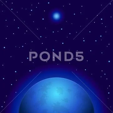 Space, planet and star Stock Illustration