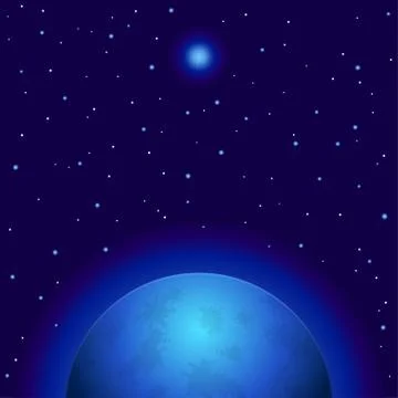 Space, planet and star Stock Illustration