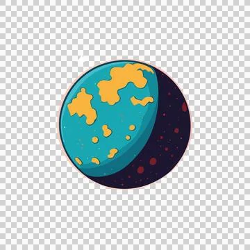 Space Planet Earth Crescent Outline Silhouette star Stock-Illustration