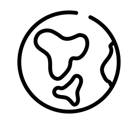 Space planet earth with moon flat icon. Pictogram for web. Line stroke. Isola Stock Illustration