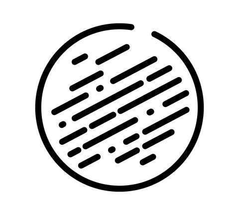 Space planet flat icon. Outline pictogram for web. Line stroke. Isolated on w Stock Illustration