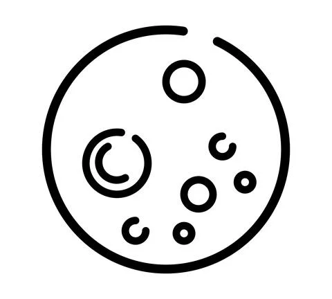 Space planet flat icon. Outline pictogram for web. Line stroke. Isolated on w Stock Illustration