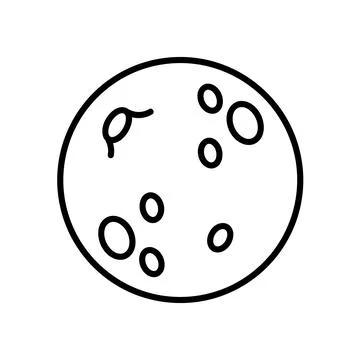 Space planet flat icon. Pictogram for web. Line stroke. Isolated on white bac Stock Illustration