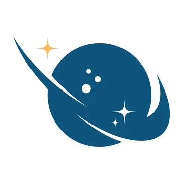 Space planet icon logo design Stock Illustration