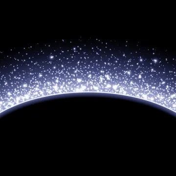 Space planet in the rays of light. Vector backgroun Stock Illustration