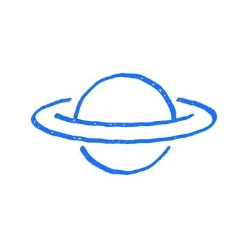 Space Planet Saturn With Ring System Grunge Sketch Hand Drawn Vector Illust.. Stockillustratie