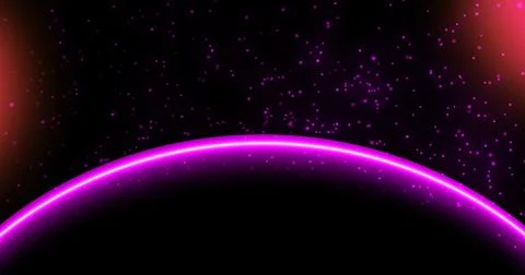 Space planet shadow background with star particles floating around in black.. Stock Illustration
