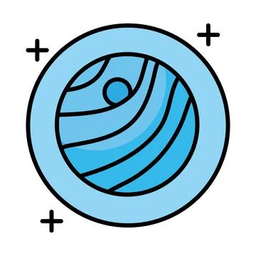 Space planet style line and fill Stock Illustration