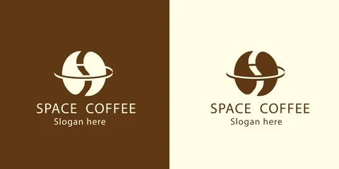 Space planet surface coffe cafe restaurant logo design illustration . Illustrazione stock