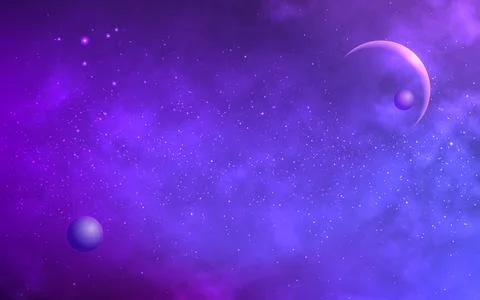 Space planets. Cosmos background with realistic nebula. Fantastic starry un.. Stock-Illustration
