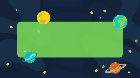 Space Planets Flat Vector Illustration with Green Screen Placeholder Stock Footage 332587290