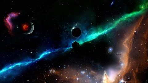 Space, planets, nebulae, space flight Stock Footage 104235257