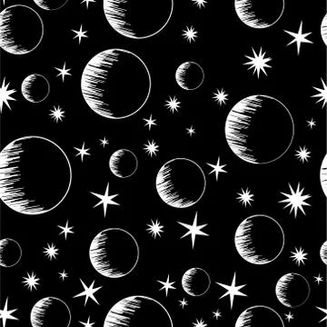 Space planets pattern Stock Illustration