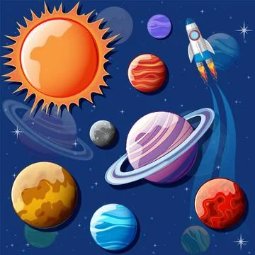 Space planets seamless pattern イラスト素材