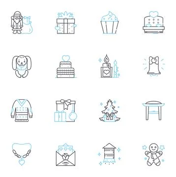 Space planning firm linear icons set. Design, Architecture, Layout, Interiors Stock Illustration