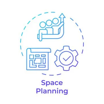 Space planning gradient outline concept icon Ilustración de archivo