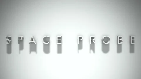 Space Probe 3D title animation with shadows on a white background Stock Footage 296628223