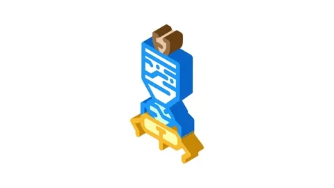Space probe aeronautical engineer isometric icon animation Stock Footage 327291825