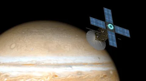 Space probe orbiting jupiter Stock Illustration