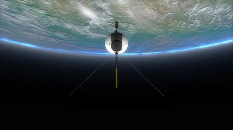 Space probe Voyager, science, technology, explorer, travel, spacecraft Stock Footage 52705477