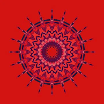 Space pulsar core themed radial mandala composition, accented by dark void, mage Stock Illustration