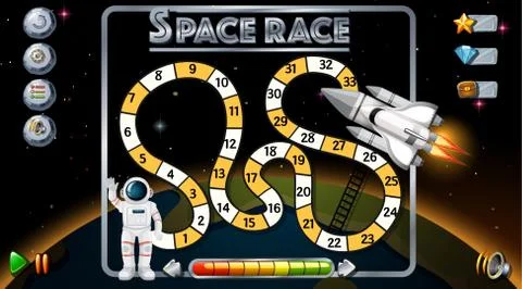 Space race board game Stock Illustration
