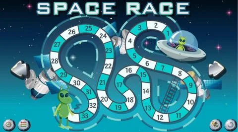 Space race board game Stock Illustration