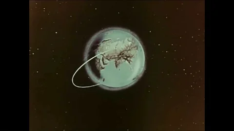 The Space race develops between the United States and the Soviet Union in the Stock Footage 85772962