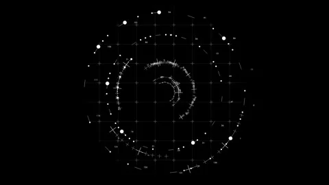 Space Radar Scanning HUD Interface for Quantum Computing and Scientific Research Stock Footage 336623301