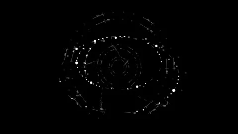 Space Radar Scanning Screen HUD Target Element for Tech Research and Sci-Fi Stock Footage 337762946