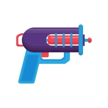 Space Ray Gun, Blue Blaster Toy Weapon Vector Illustration Illustrazione stock