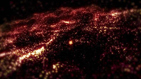 Space red background with particles. Space orange dust with stars on black ba Stock-Footage 82453066