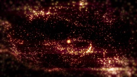 Space red background with particles. Space orange dust with stars on black ba Video stock 82471318