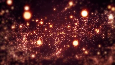 Space red background with particles. Space orange dust with stars on black ba Video stock 82471706