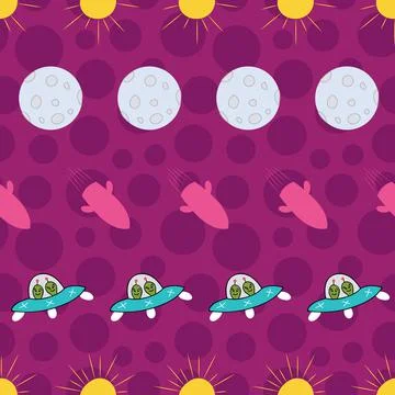 Space repeat pattern on purple background abstract design Illustrazione stock