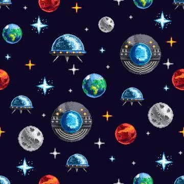Space repeat pixel background Stock Illustration
