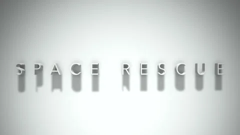 Space rescue 3D title animation with shadows on a white background 動画素材 297906161