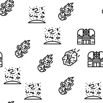 Space Researchment Equipment Vector Seamless Pattern Stock Illustration