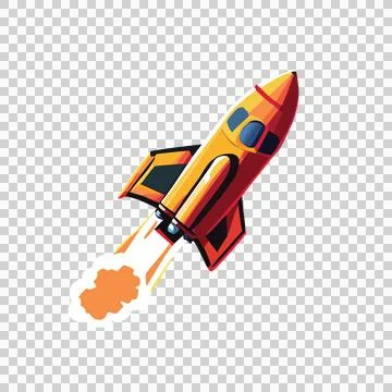 Space Rising Rocket Launch Silhouette Launching Stock Illustration
