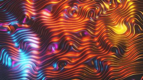 Space river. 3d rendered composition with colored abstract waves. Stock Illustration