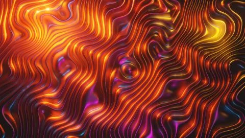 Space river. 3d rendered composition with colored abstract waves. Stock Illustration