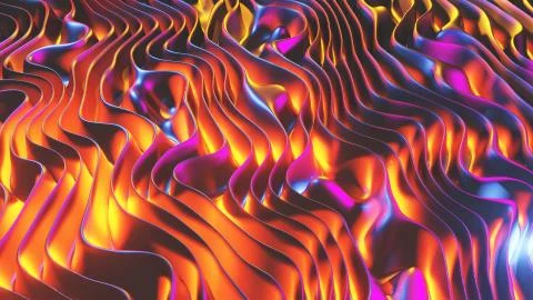 Space river. Colored abstract waves. 3d rendered colorful background. Stock Illustration